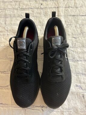SKETCHERS WORK BLACK GHENTER SLIP-RESISTANT MEMORY FOAM INSOLES SNEAKERS SIZE 9